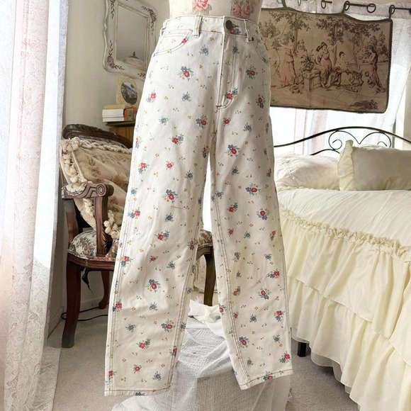Wrangler Denim - wrangler x billabong limited edition white she's cheeky floral jeans womens 25